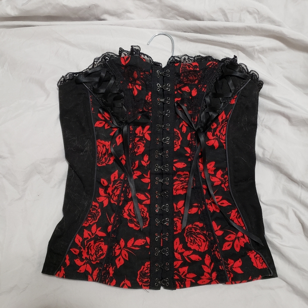 Tripp nyc red rose corset